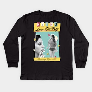 Lana Del Rey - Smoking Cigarette Kids Long Sleeve T-Shirt